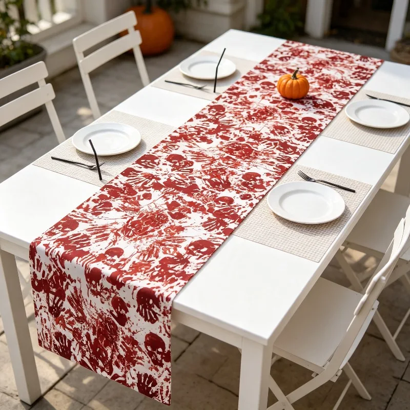 Halloween Party Decoration Props Bloody Halloween Tablecloths Horror Party Decorations and Supplies Bloody Dining Table Mats