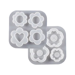 Stampi per decorazioni in silicone lucido lucido Ornamento floreale Stampo portachiavi Stampo per ciondolo fai da te Gioielli in