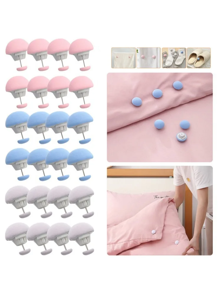 Paddestoel Quilt Houder Macaron Antislip Quilt Deken Clip Eén Sleutel Om Dekens Te Ontgrendelen Cover Sluiting Clip Houder Laken - afbeelding 2