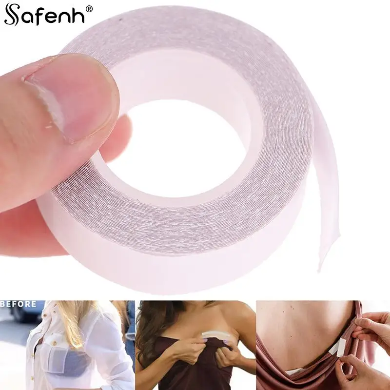 5M Waterproof Dress Cloth Tape Double-sided Secret Body Adhesive Breast Bra Strip Safe Transparent Clear Lingerie Tape