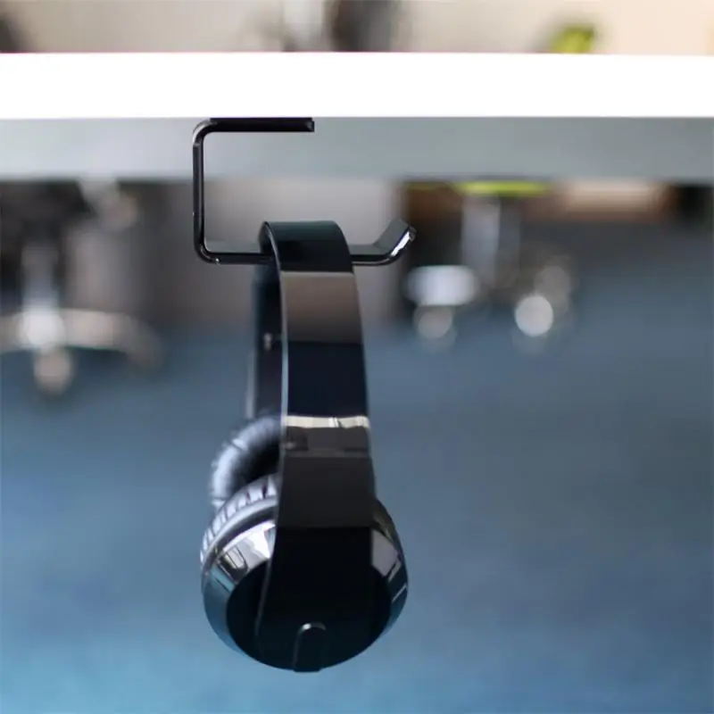 Headphone Holder Stand Adhesive Wall Mounted Headset Hanger Wall Hook Under Desk Computer PC Monitor Earphone Display Rack Hook