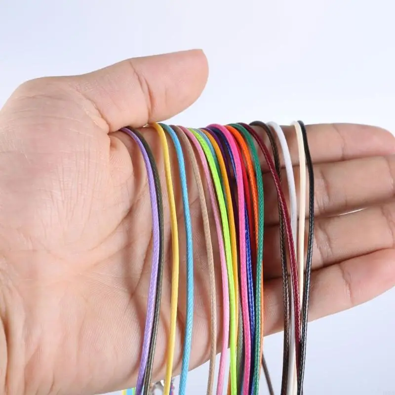 45 ซม. ถักแผ่นหนังปรับได้ Wax Cord DIY สร้อยคอทำด้วยมือจี้กุ้งก้ามกรามสายรัดสายเครื่องประดับเครื่องประดับ B95B B95B