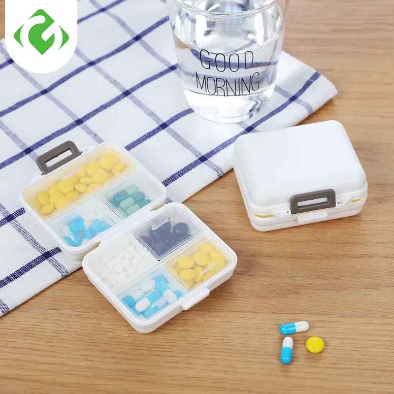 Portable Kit Travel Medical Kit Small Pill Box Medicine 7-day High PP 7 Lattices Seal Easy Put Into The Bag Square Dispense Box