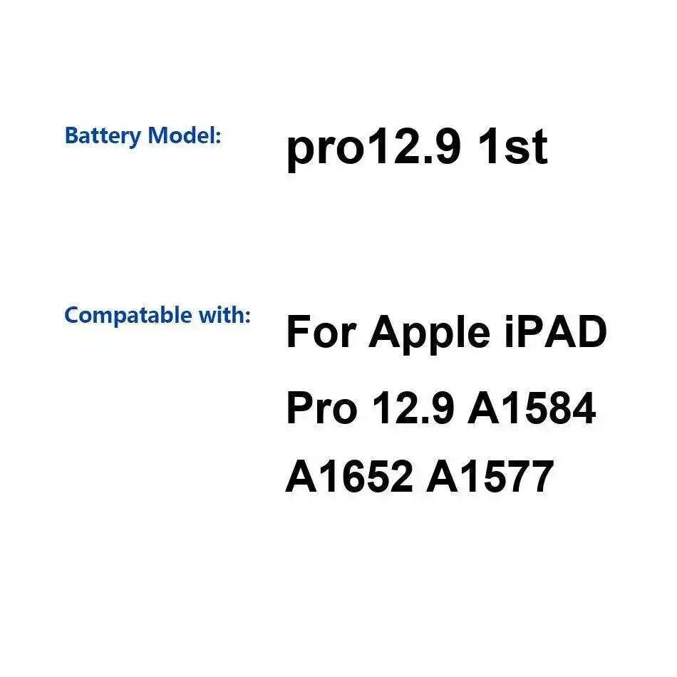 

Аккумулятор для планшета Pro12.9 1St для Apple Ipad Pro 12,9 A1584 A1652 A1577 высокой емкости 10307 мАч