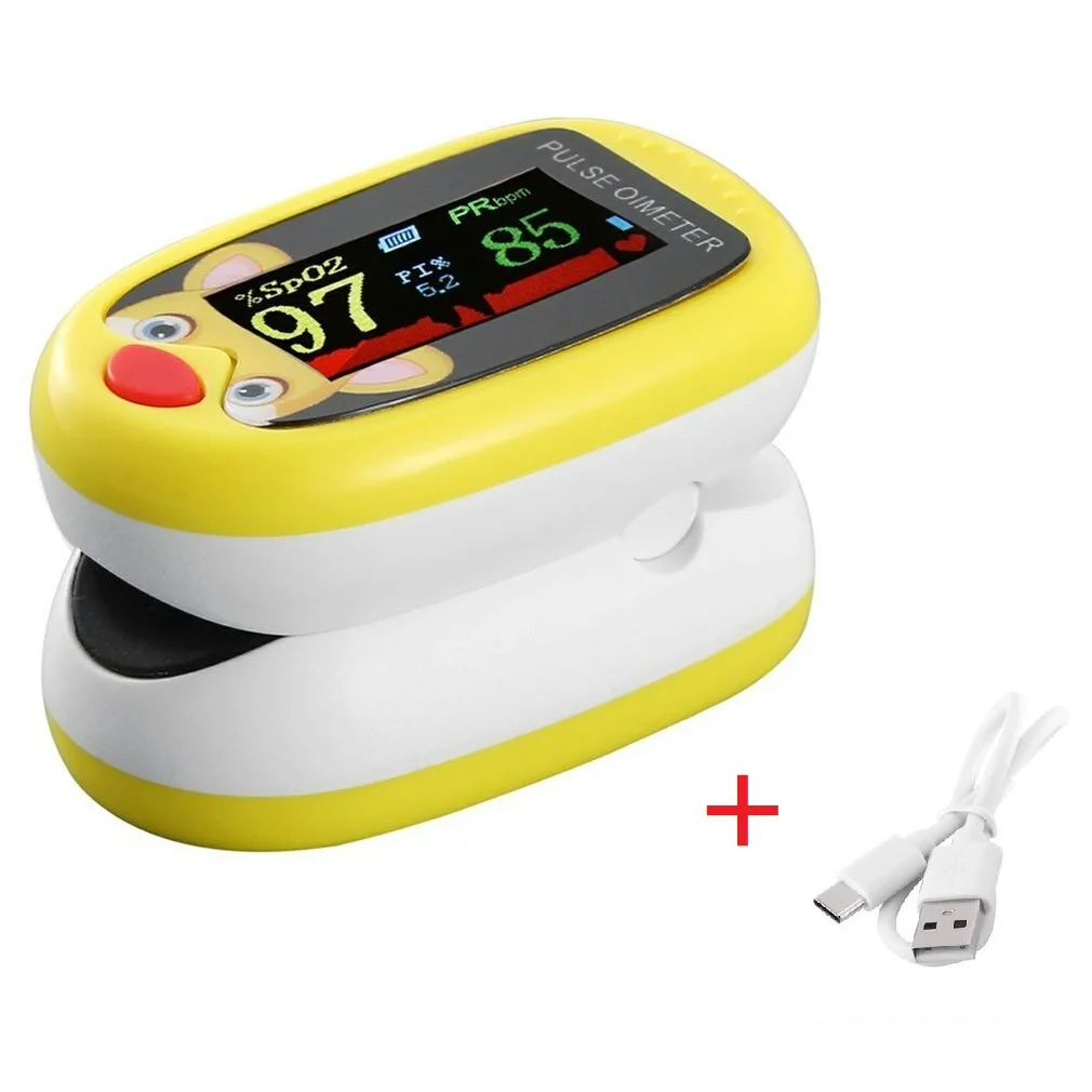 Pediatrics Finger Pulse Oximeter Blood Oxygen Saturation Meter Heart Rate Monitor Pulse Oximetro  0.5-12 Years Child Baby