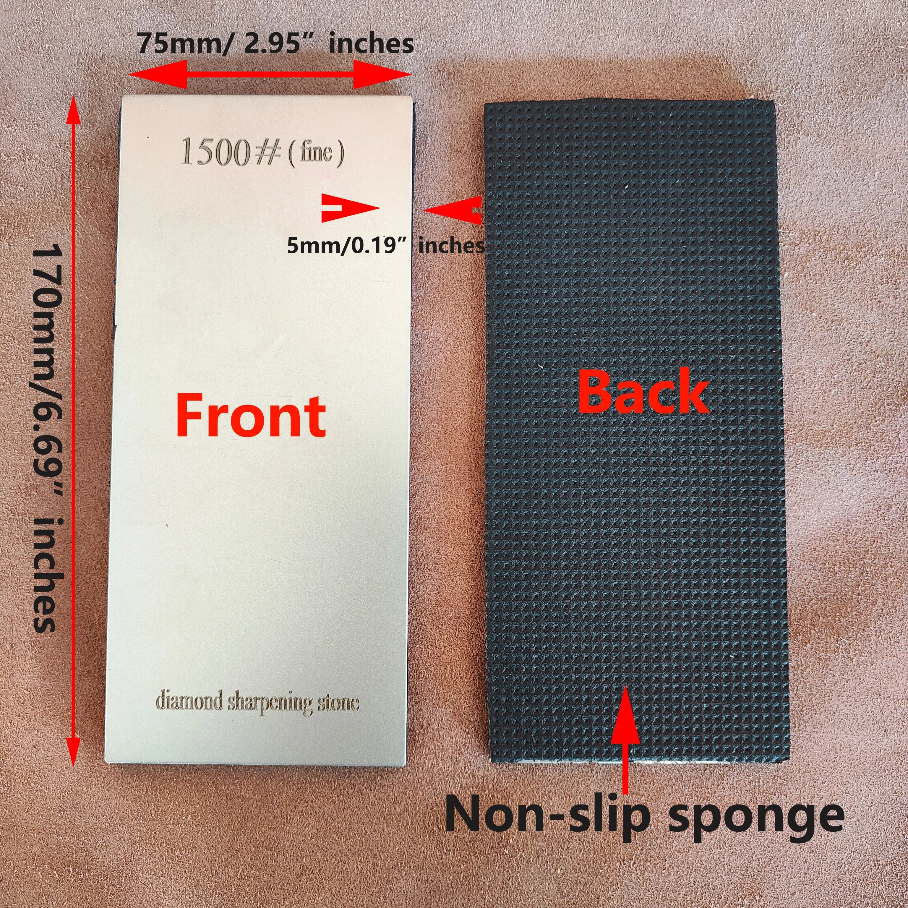 1pc Diamond Sharpening Stone Grinding Stone, Kitchen Knife Sharpener Stone With Sponge Non--slip Pad, Wet Stones For Sharping