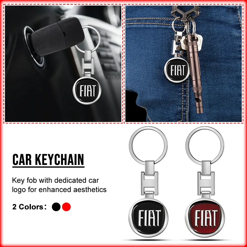 

1Pcs Car Emblem Keychain styling Key Ring Accessories Emblem For Fiat Ducato Abarth Tipo Panda Bravo Doblo Stilo 500 124 125