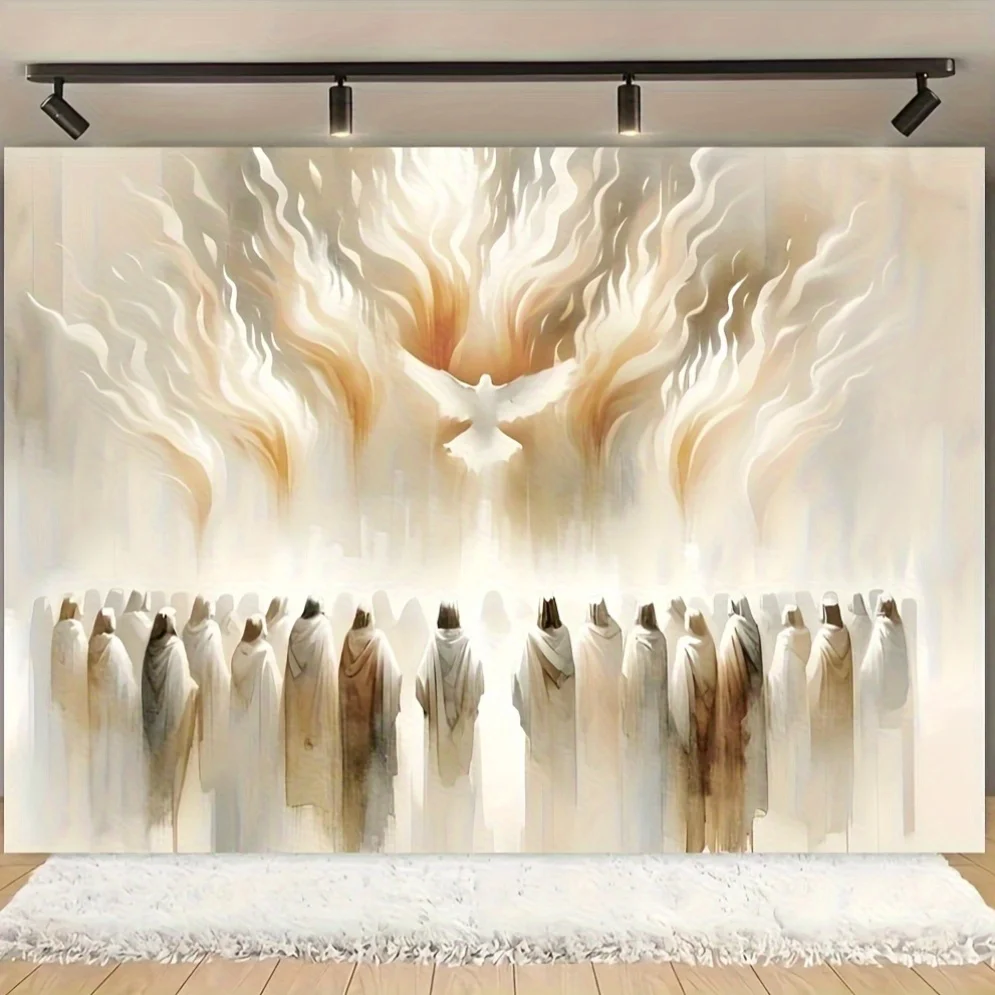 Holy Spirit Dove Tapestry Christian Art Wall Hanging Church Religious Decor Free Hooks Included Elevate Your Space Quick Setup