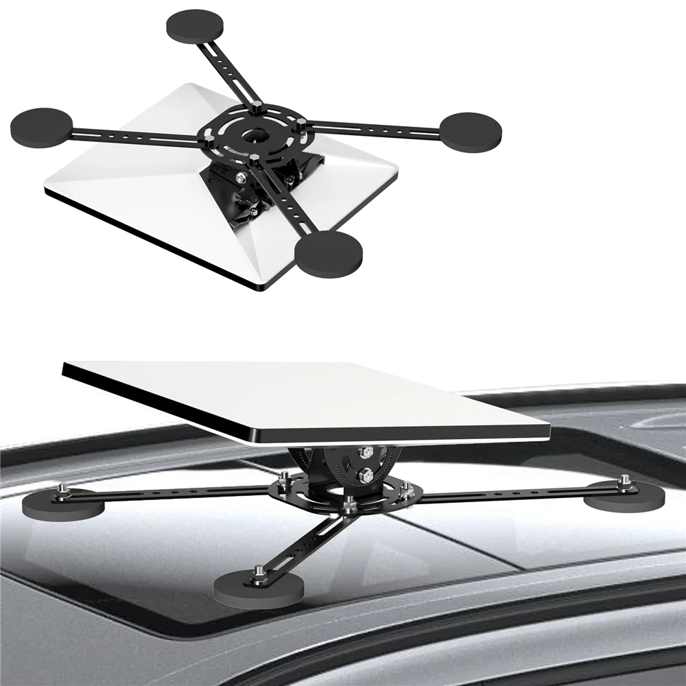 

horizontal angle Adjustable Star link Mini Support,for Star link Mini(V4) Roof Mount,4 Magnetic Bases Magnet Mount for RV,Yacht