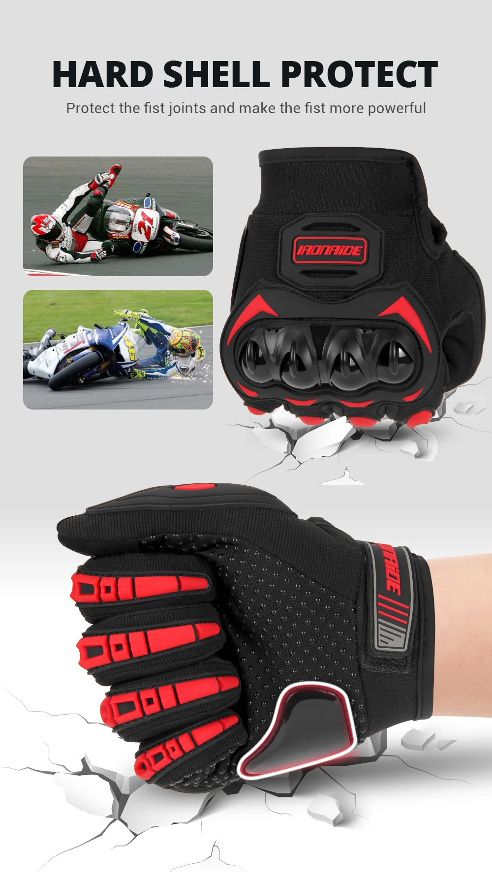 Motorrad Handschuhe Sommer Wasserdichte Touchscreen Voll Finger Handschuhe Schutz Anti-herbst Guantes Moto Nicht-slip Reiten Handschuhe – Detail 5