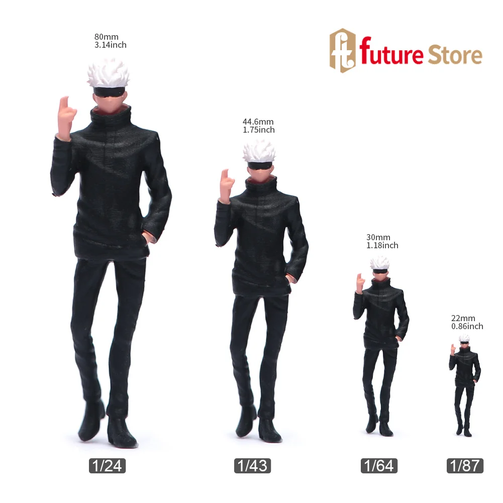 Figura em miniatura 1/87 1/64 1/43 1/24 anime meninos elfo raposa meninas mini boneca resina modelo de impressão 3d cena criativa adereços decoração brinquedo