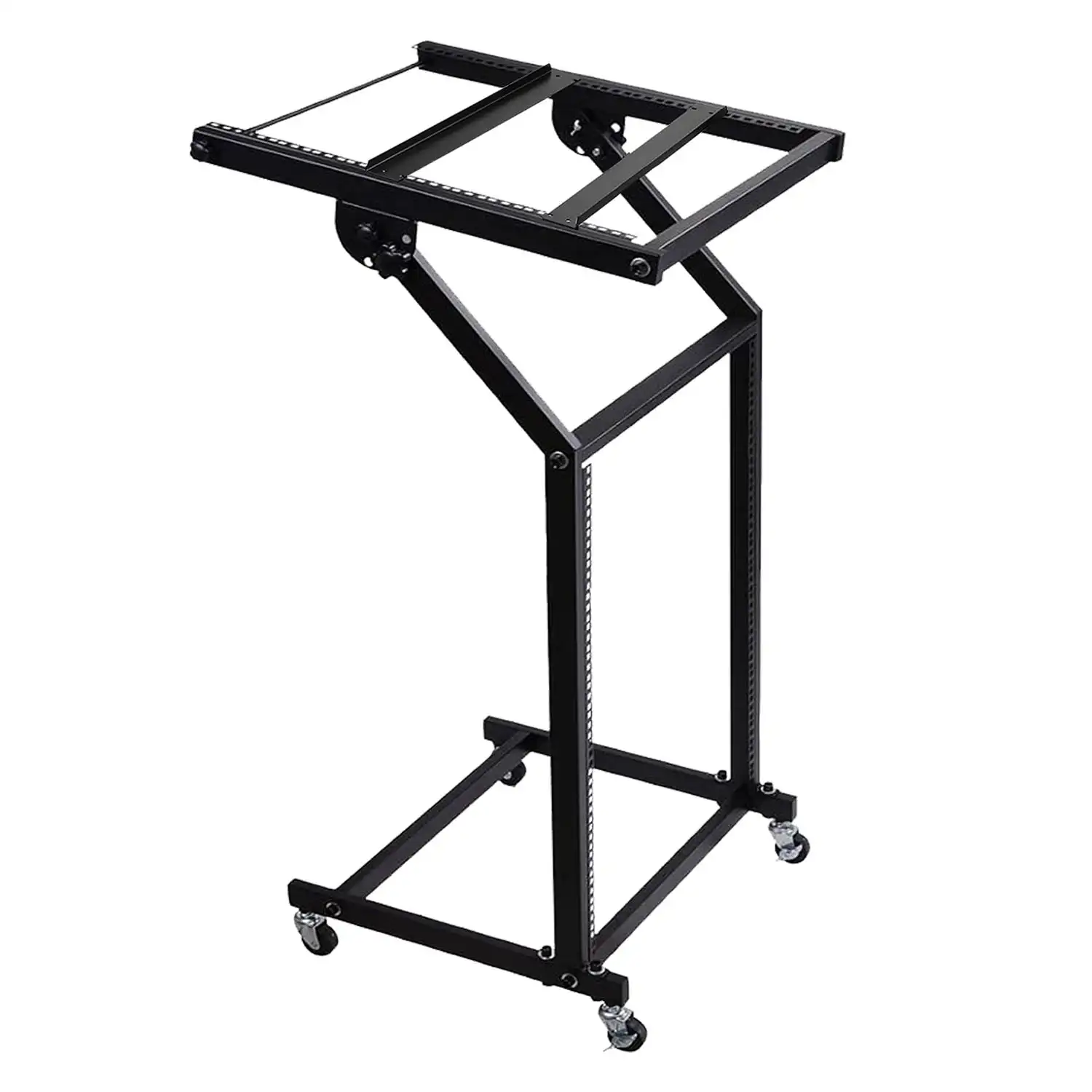 

5 Core DJ Mixer Stand 12U Adjustable Rack Mount Rolling Stage Cart Pro Audio Studio Equipment w Wheel RACK STAND 12U