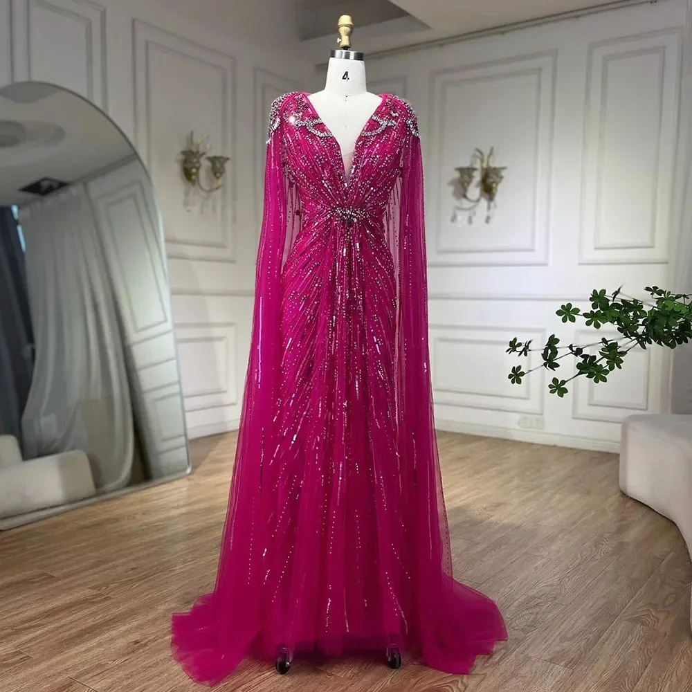 Vestidos de noite personalizados com capa para mulheres, Vestidos com contas, Festa de casamento