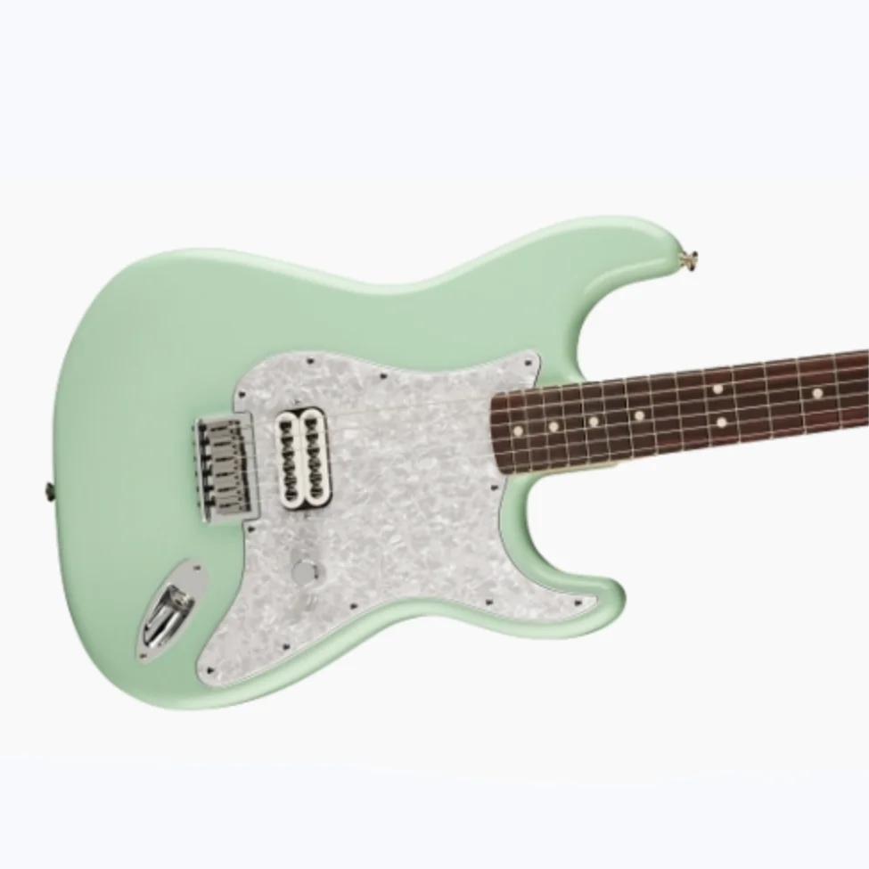 Top Surf Green Tom Delong ST Electric Guitar - Solid Mahogany Wood Body Pearl Pickguard Humbucker Pickup - Affordable Pricing