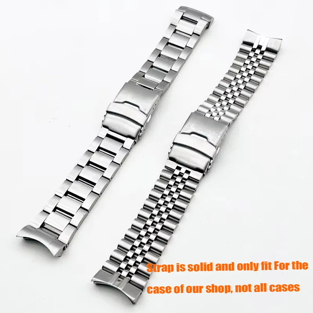 22mm SKX007 SRPD Watch Band Stainless Steel 22mm Watch Strap Solid Arc Ends Bracelets Folding Buckle Replace Watch Bracelet