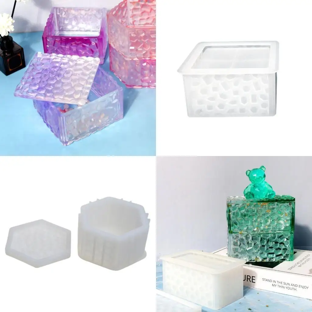 

195C коробка для хранения бриллиантов, смоляная форма с крышками для литья эпоксидной смолы, форма для украшения своими руками,