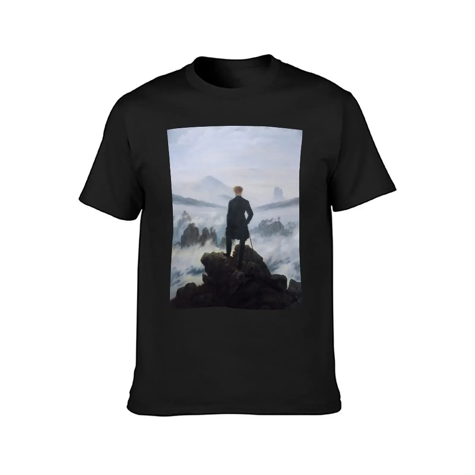 Caspar David Friedrich - Wanderer Above the Sea of Fog (1817-1818) T-Shirt cheap stuff oversized t shirt men t shirt