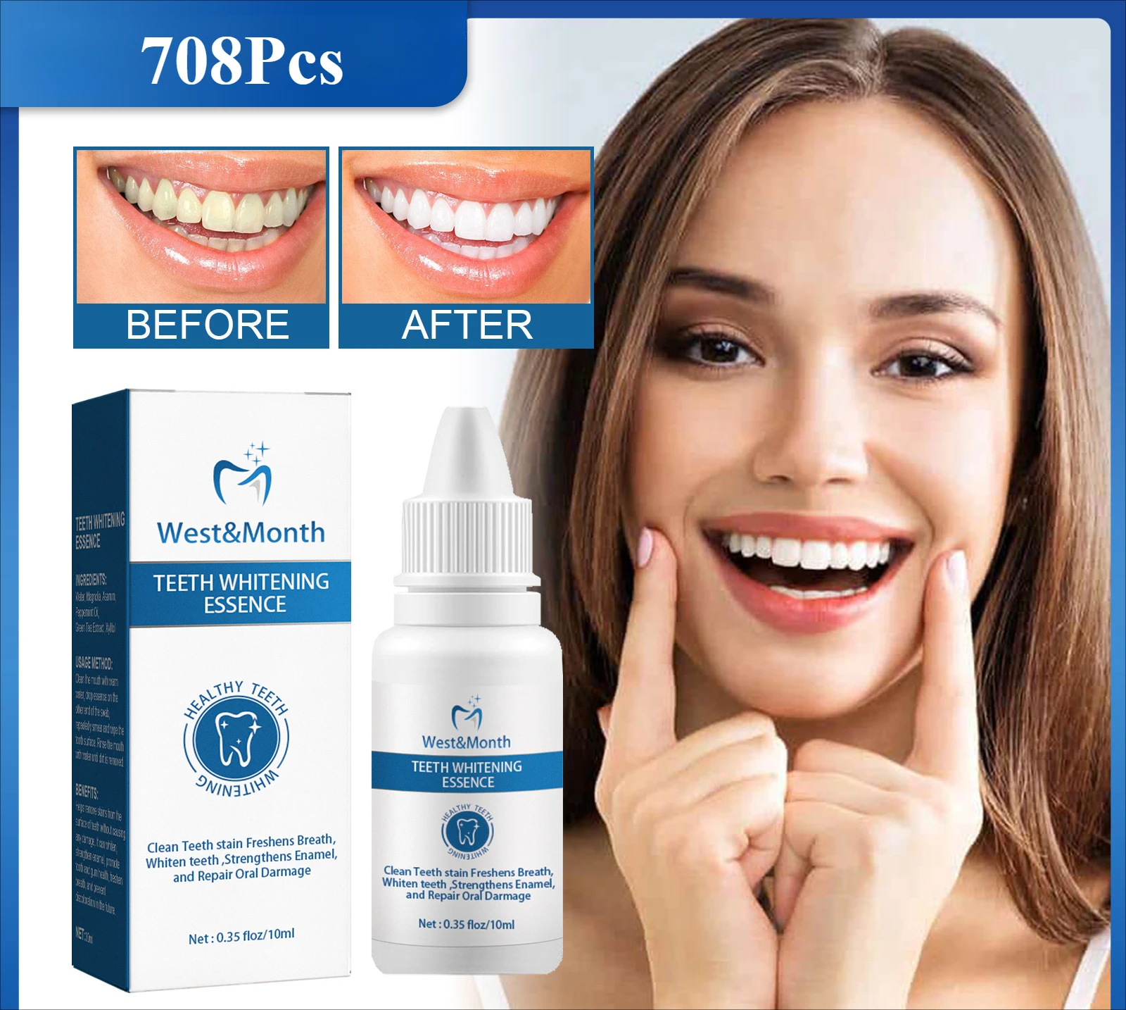 

Teeth Whitening Serum Clean Tooth Yellow Tooth Stains Tooth Enamel Whitening Fresh Breath Oral Cleaning Care Mouth Beauty Health