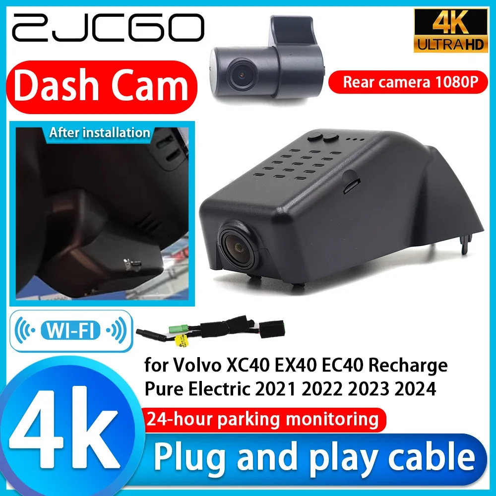 Video Recorder 4K UHD Plug and Play DVR Dash Cam for Volvo XC40 EX40 EC40 Recharge Pure Electric 2021 2022 2023 2024