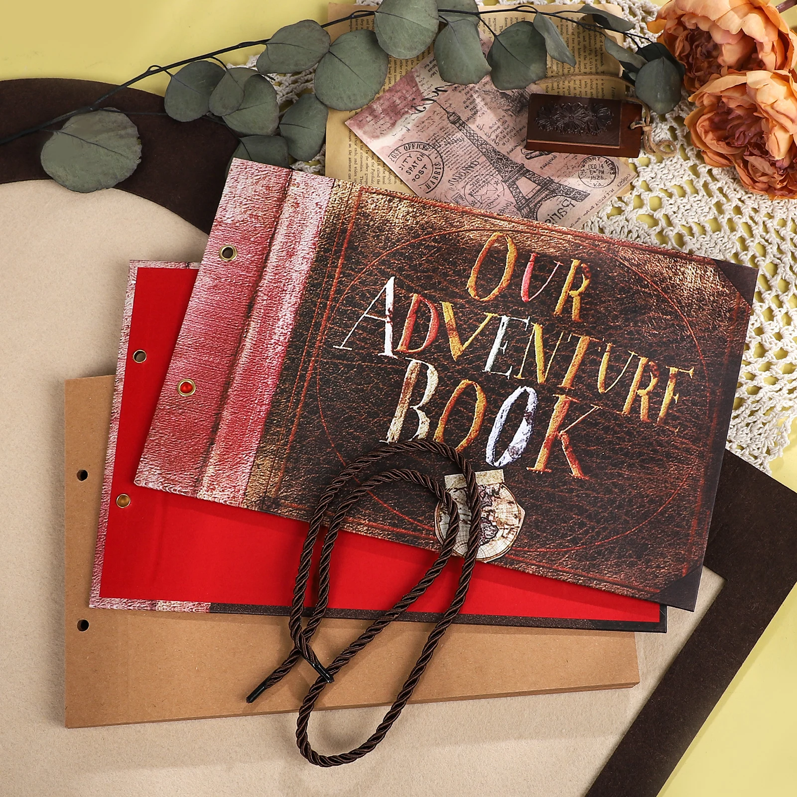 10amaran OUR Adventure PleSeries Kraft Paper Inner Page, Photo Album, Creative DIY Journal, Staacquering, DIY