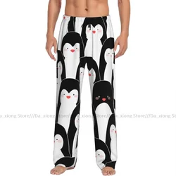 Men's Sleepwear Loose Sleep Pants Pajamas Cute Penguins Long Lounge Bottoms Casual Homewear