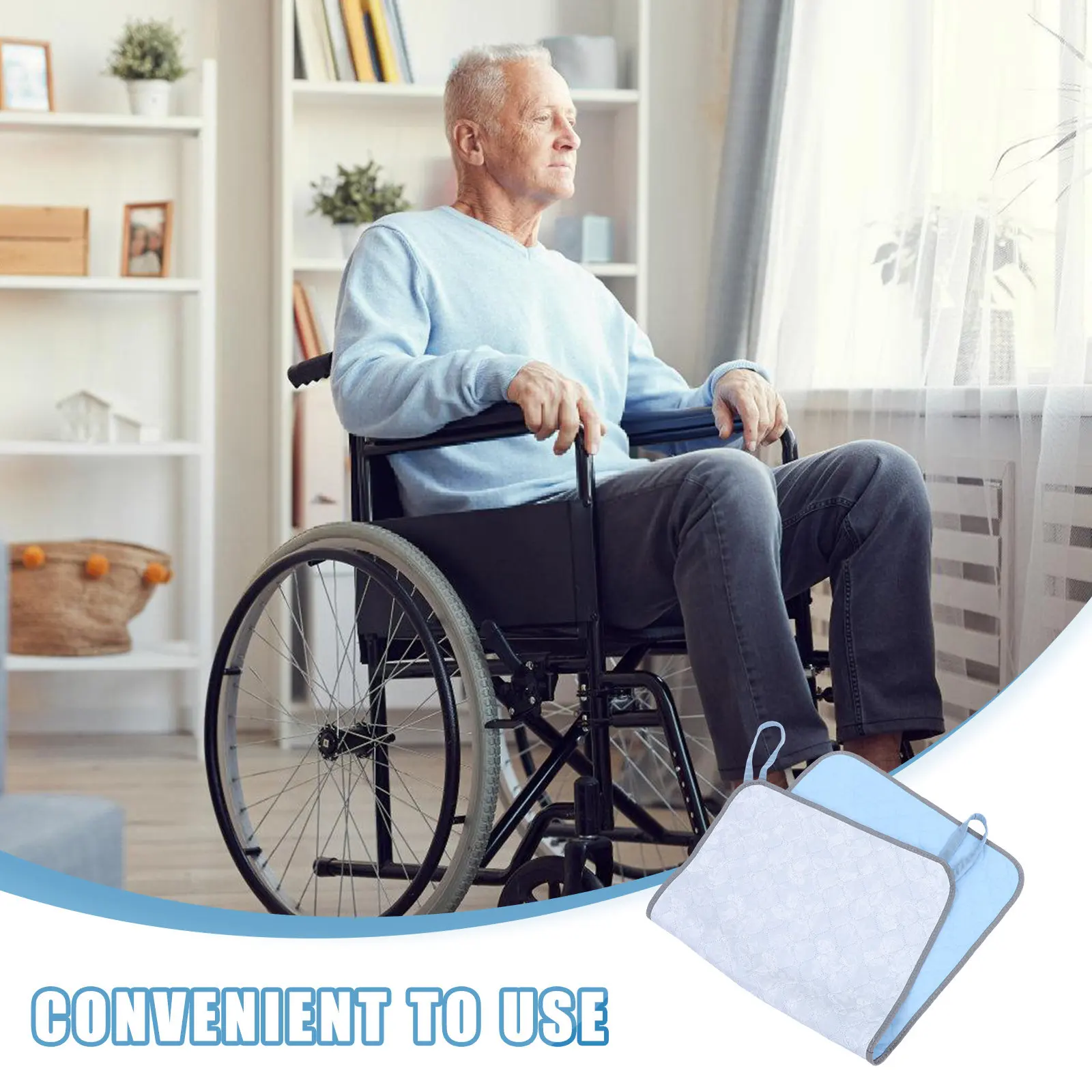 Waterproof Non-Slip Wheelchair Seat Pad for Seniors Absorbent Leak-Proof Incontinence Protection Comfortable Soft Fleece Bottom