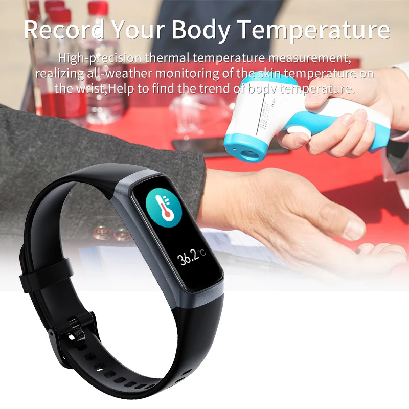 LIGE 1,1 pulgadas Amoled Monitor de ritmo cardíaco pulsera inteligente pulsera delgada reloj inteligente hombres mujeres impermeable Fitness Tracker Band