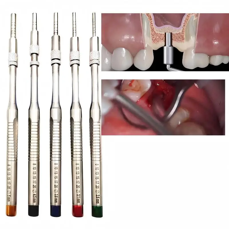 Advanced Dental Implant Bone Expansion Osteotomes Set Color Coded Straight & Offset Instruments for Sinus Elevation Surgery