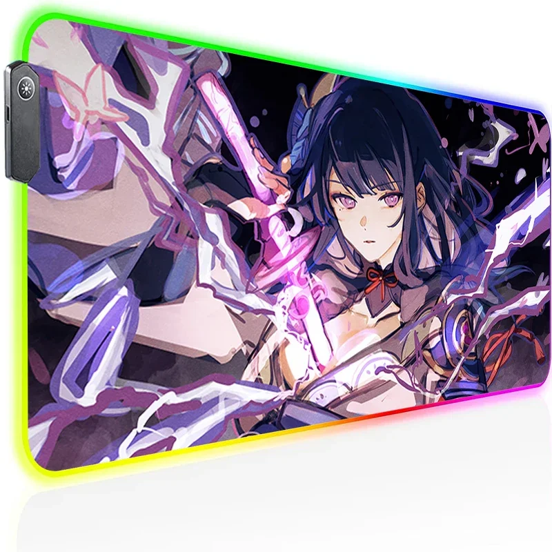 

Baal Raiden Shogun Cheap Pc Gamer Cabinet Genshin Impact Xxl Mouse Pad Gaming Mousepad Rgb Deskmat Big Mousepepad Back Light