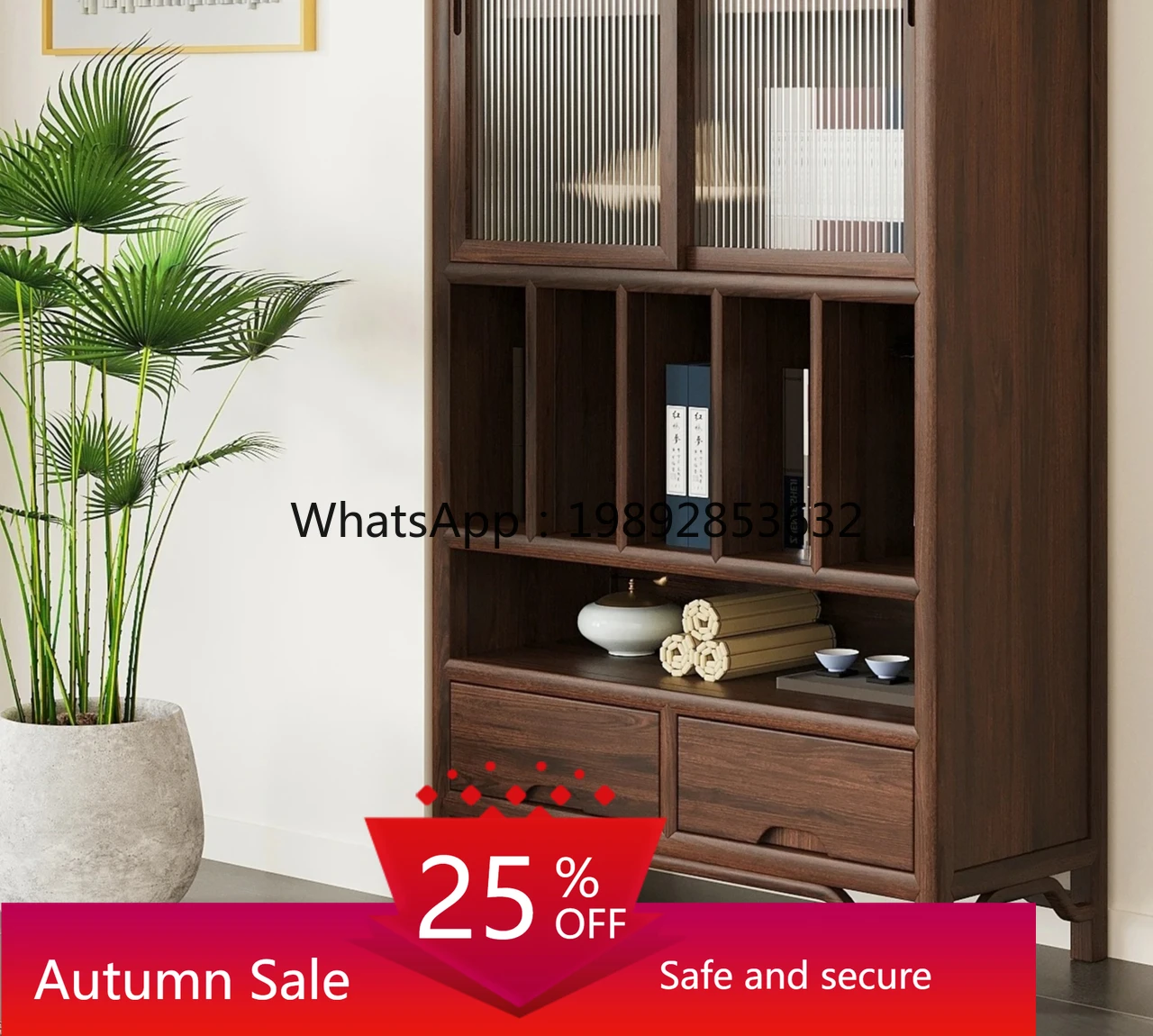 

solid wood sliding glass bookshelf living room bookcase with cabinet door floor tea room locker