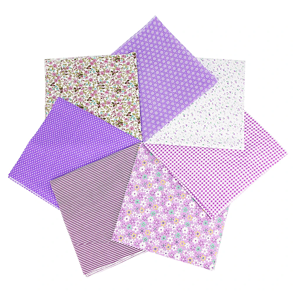 7PCS Cotton Fabric Bundles for Patchwork Craft and Sewing Projects Soft and Comfortable Material for Various Uses