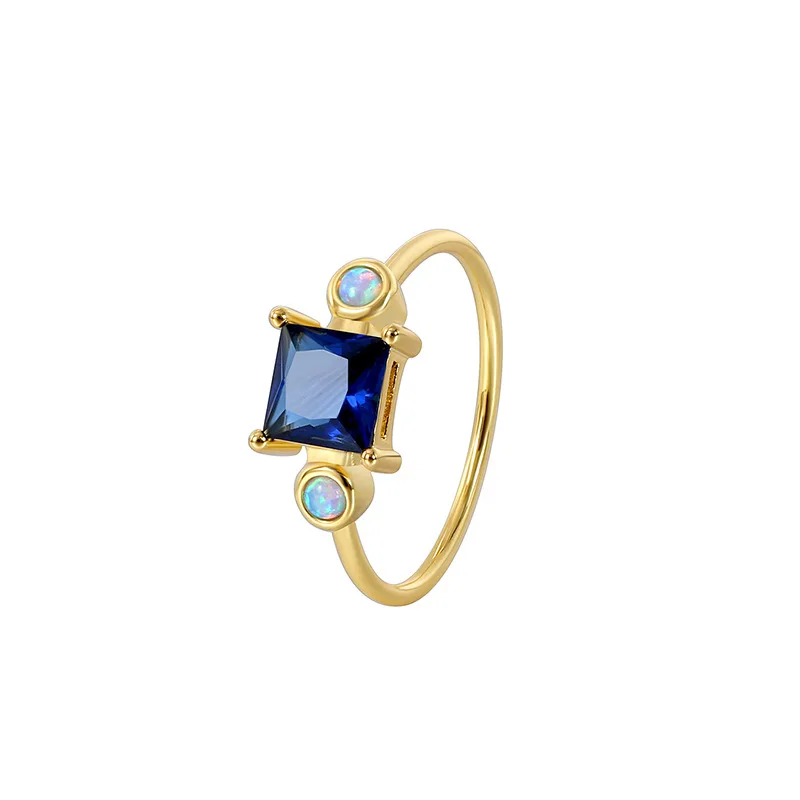 WT-MR046 Luxury High Quality Cubic Zircon Opal US7 Ring Can Be Adjustable With Real Gold Plated For Girl Jewelry Commuter