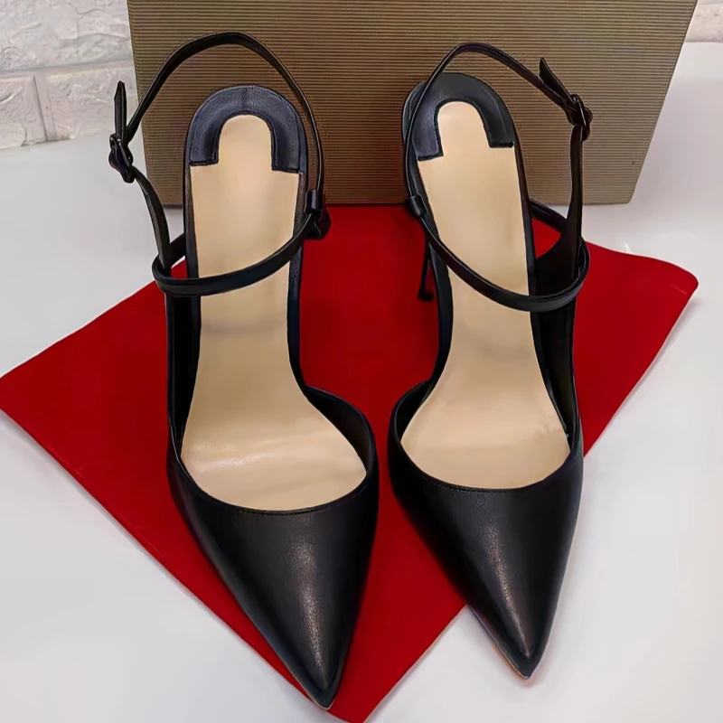 Spring and summer new pointed light lipstick sole single shoes thin high-heeled banquet dress versatile large size women sandals