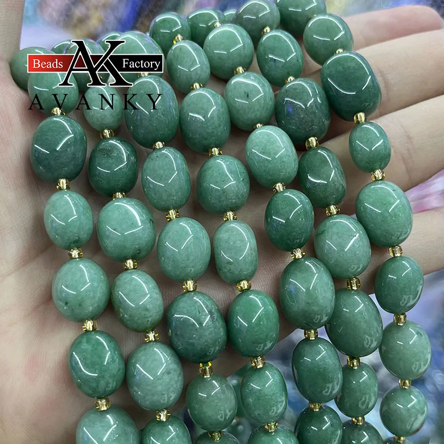 Natural Green Agate Conformal Irregular Faceted Loose Beads For Jewelry Making DIY Necklace Bracelet 15\'\'10-15mm
