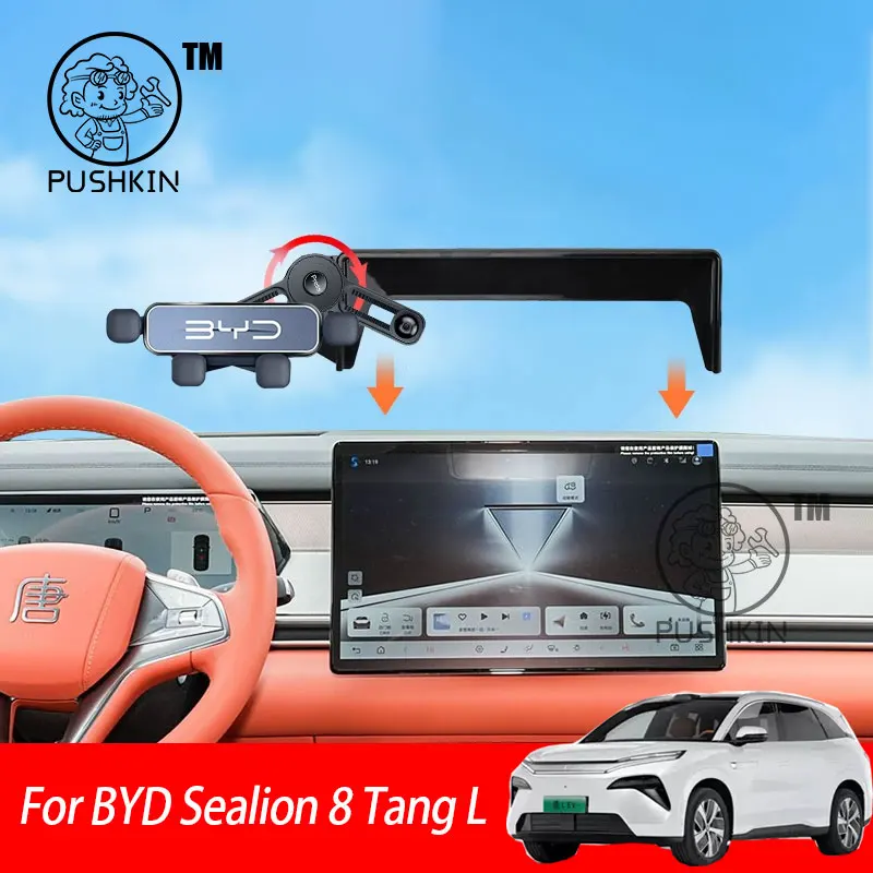 

For BYD Sealion 8 Tang L 2025 2026 Car Styling Mobile Phone Holder Screen Mount Gravity Bracket Stand Auto Modified Accessories