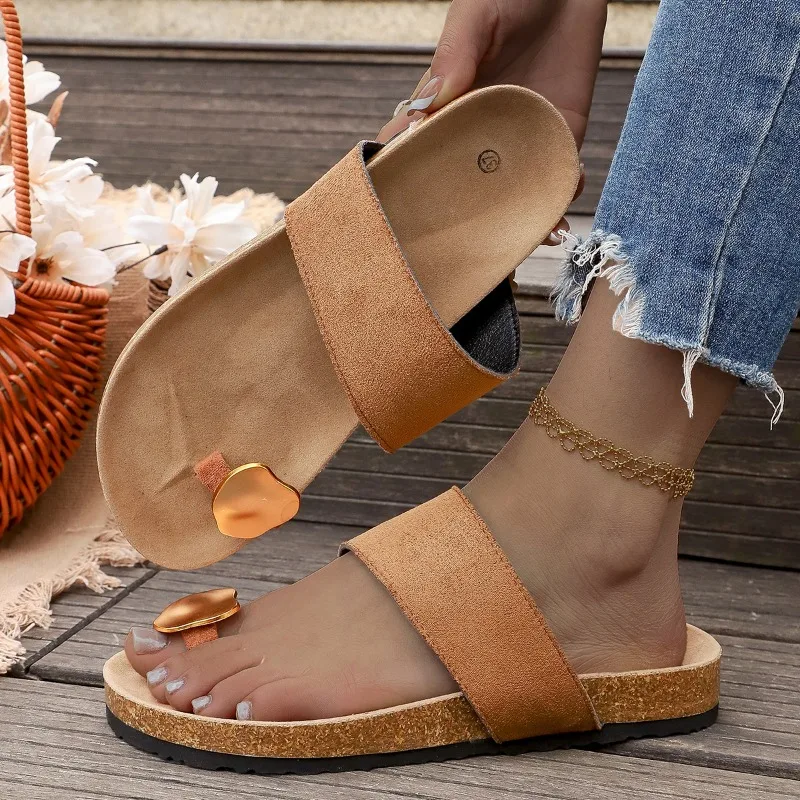 

Women's Minimalist Single-Strap Slides —2026 Summer New Arrivals: Non-Slip Beach Flats Comfortable Thick-Soled Versatile Sandals