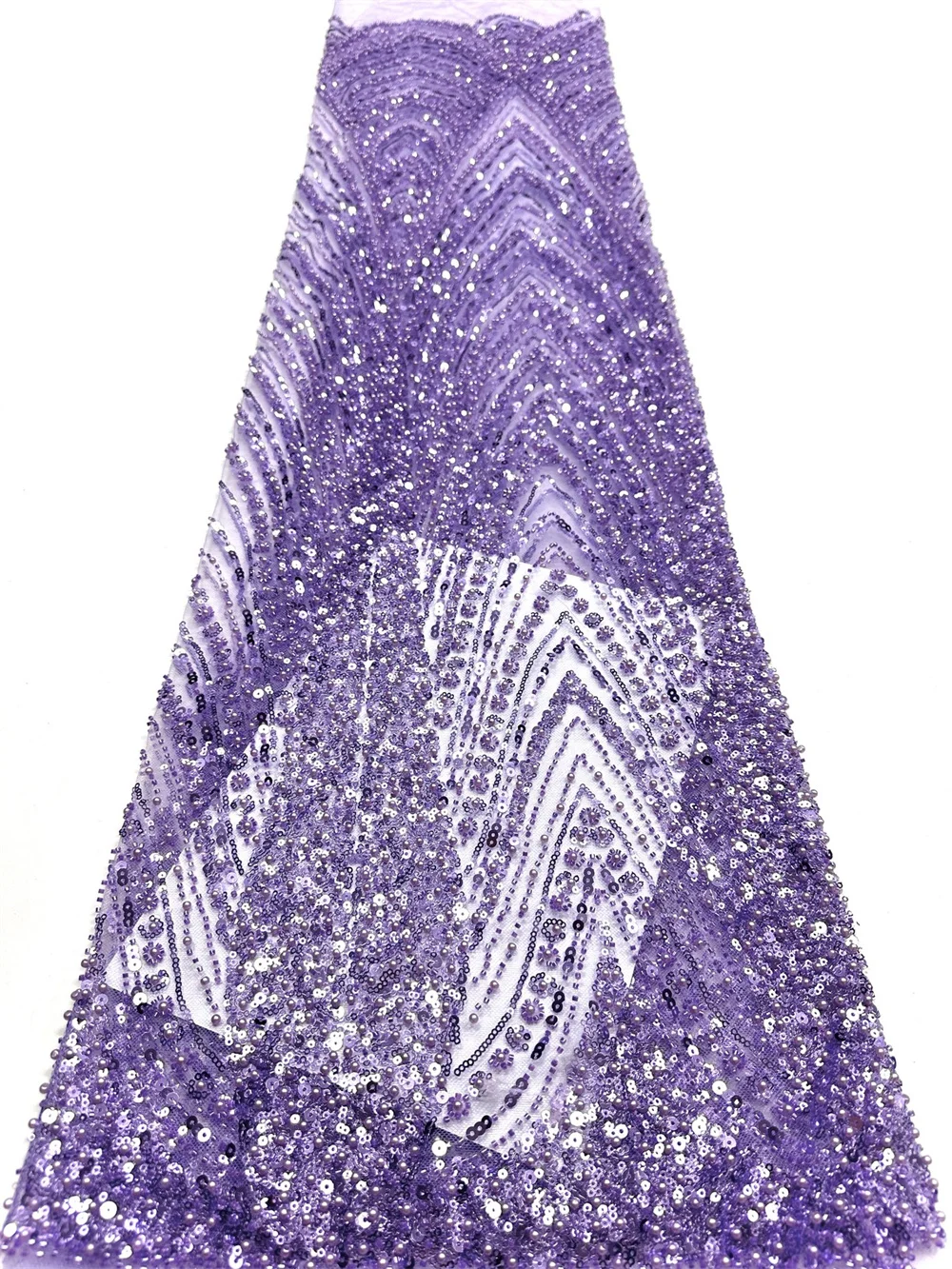 

African Handmade Beads Lace Fabric 2026 High Quality Nigerian Sequins French Tulle Fabrics Material For Wedding Party Dresses