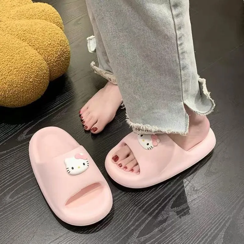 

Hello Kitty Thick-soled Slippers Girls Indoor Cartoon Home Bathroom Non-Slip and Wear-Resistant Slippe Soft-soled Slippers