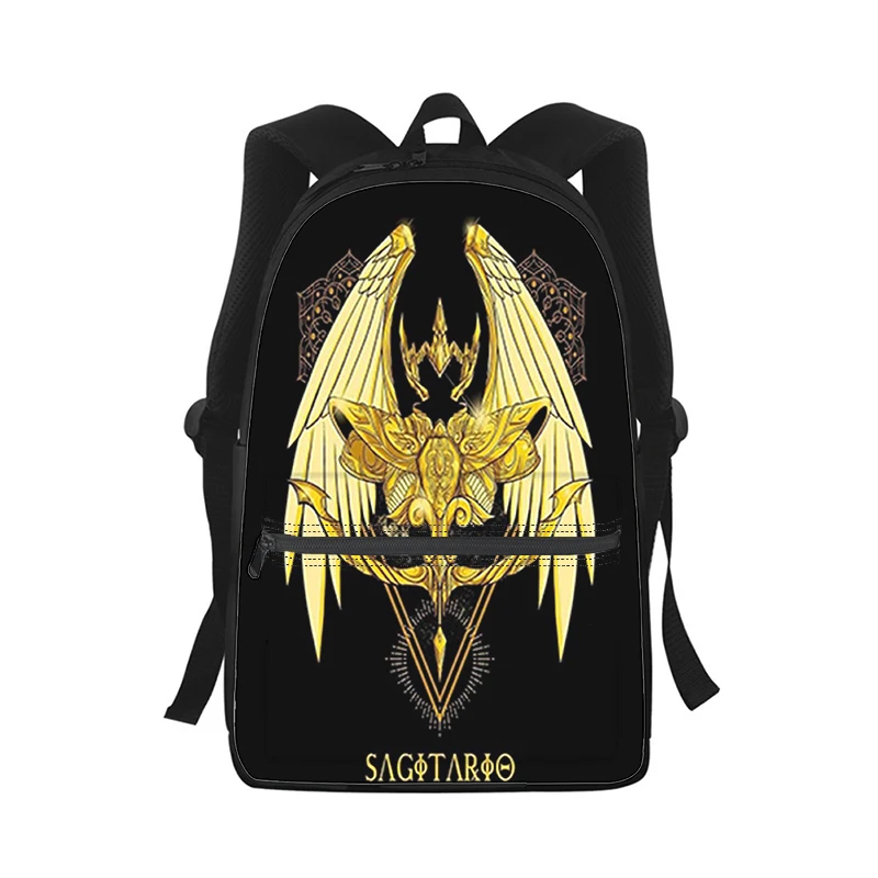 Mochila de anime japonés Saint Seiya para hombres y mujeres, bolso escolar con estampado 3D para estudiantes, mochila para ordenador portátil, bolso