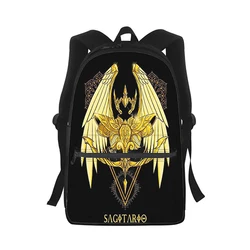 Mochila de anime japonés Saint Seiya para hombres y mujeres, bolso escolar con estampado 3D para estudiantes, mochila para ordenador portátil, bolso de hombro de viaje para niños