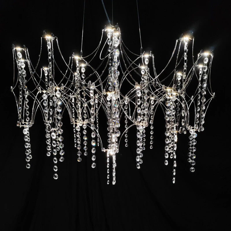 Modern Led Crystal Chandelier For Living Dining Room Bedroom Hanging Lamps For Ceiling Golden Lustre