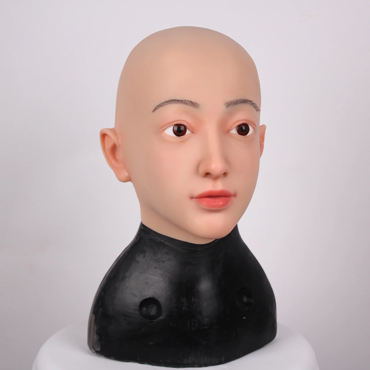 Lifelike Bald Female Silicone Face Mask Real Human Skin Texture Head Mask Crossdresser Transgender Cosplay Masquerade Prop Clair