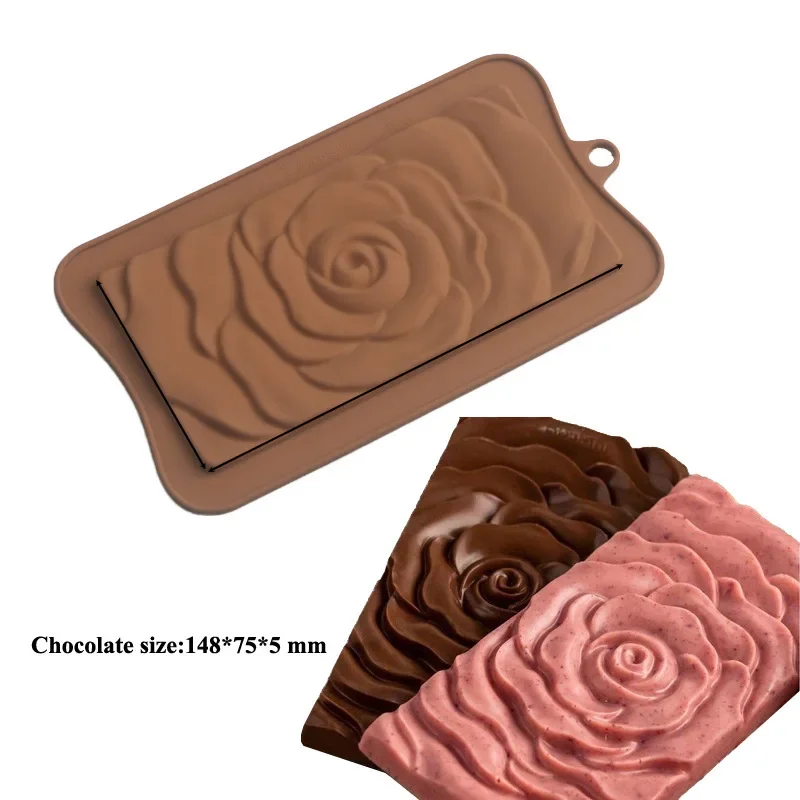 1pc Silicone Wax Melt Snap Bar Mold Love Leaf Honeycomb Rose Fondant Bougie Moule Tabeltte Candy Chocolate Ice Cube Bakery