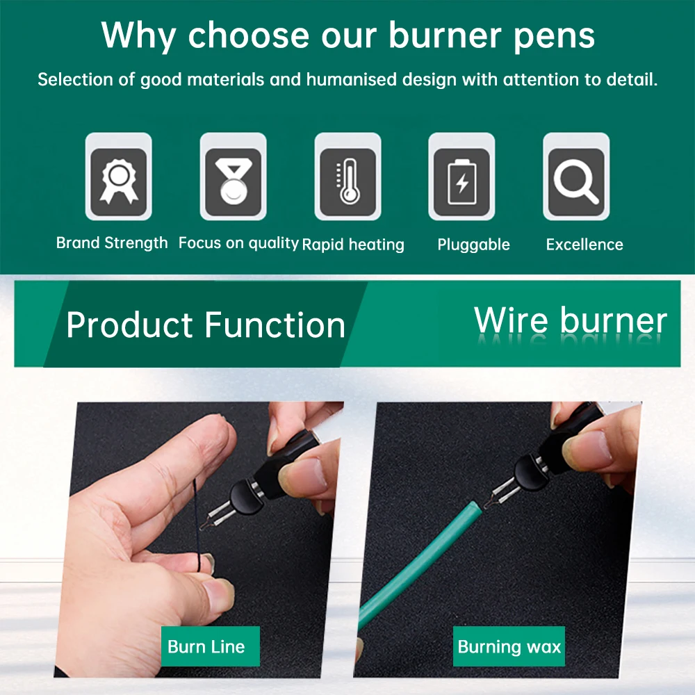 Couro artesanal Sewing Thread, cauda Burning Pen Thread, ferramenta DIY, Zap