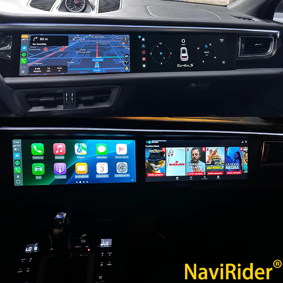 

Atmosphere Light For Porsche Macan 2011-2017 Upgraded Dual Screen Android Multimedia Player Car GPS Carplay Navigation Carplay