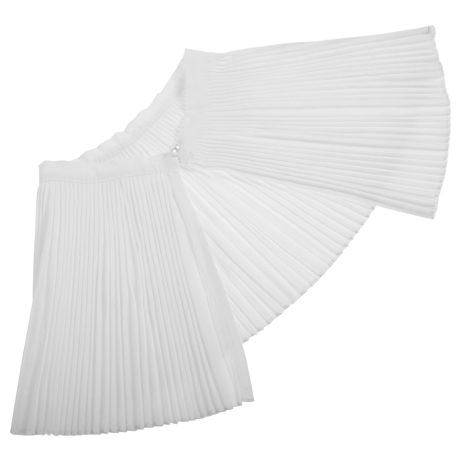 

Sunscreen Cape Detachable False Collar Decorative Pleated Neck Shawl White Tops Women Elegant Accordion Retro Shawl Collar Large
