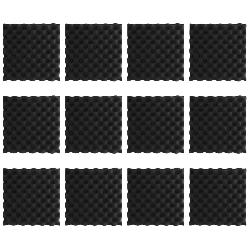 

12pcs Wave Sound Absorbing Cotton Fireproof Acoustic Panels High Density Polystyrene Curtains Soundproof Studio Recording