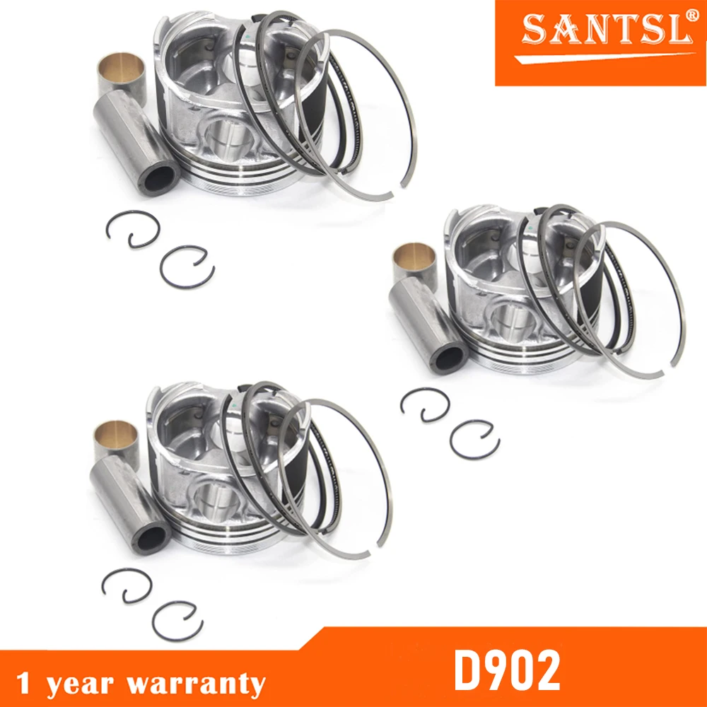 

3 PCS Piston + Rings Set STD 72.0mm For Kubota D902 Engine