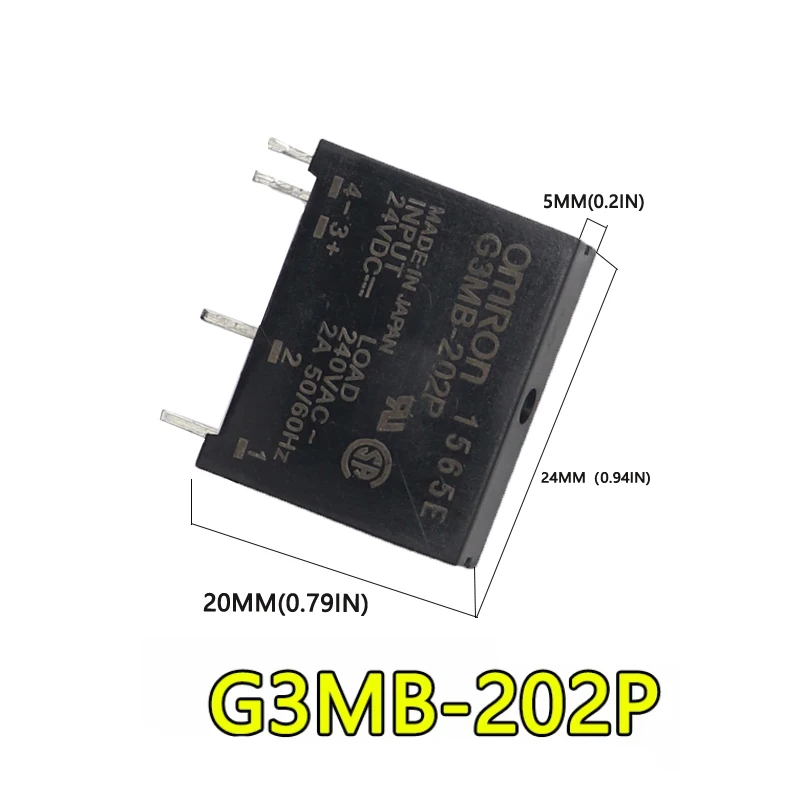【2PCS】5V 12V 24V DC-AC Solid State Relay Module G3MB-202P G3MB 202P PCB SIP SSR AC 240V 2A Snubber Circuit Resistor Relay Switch