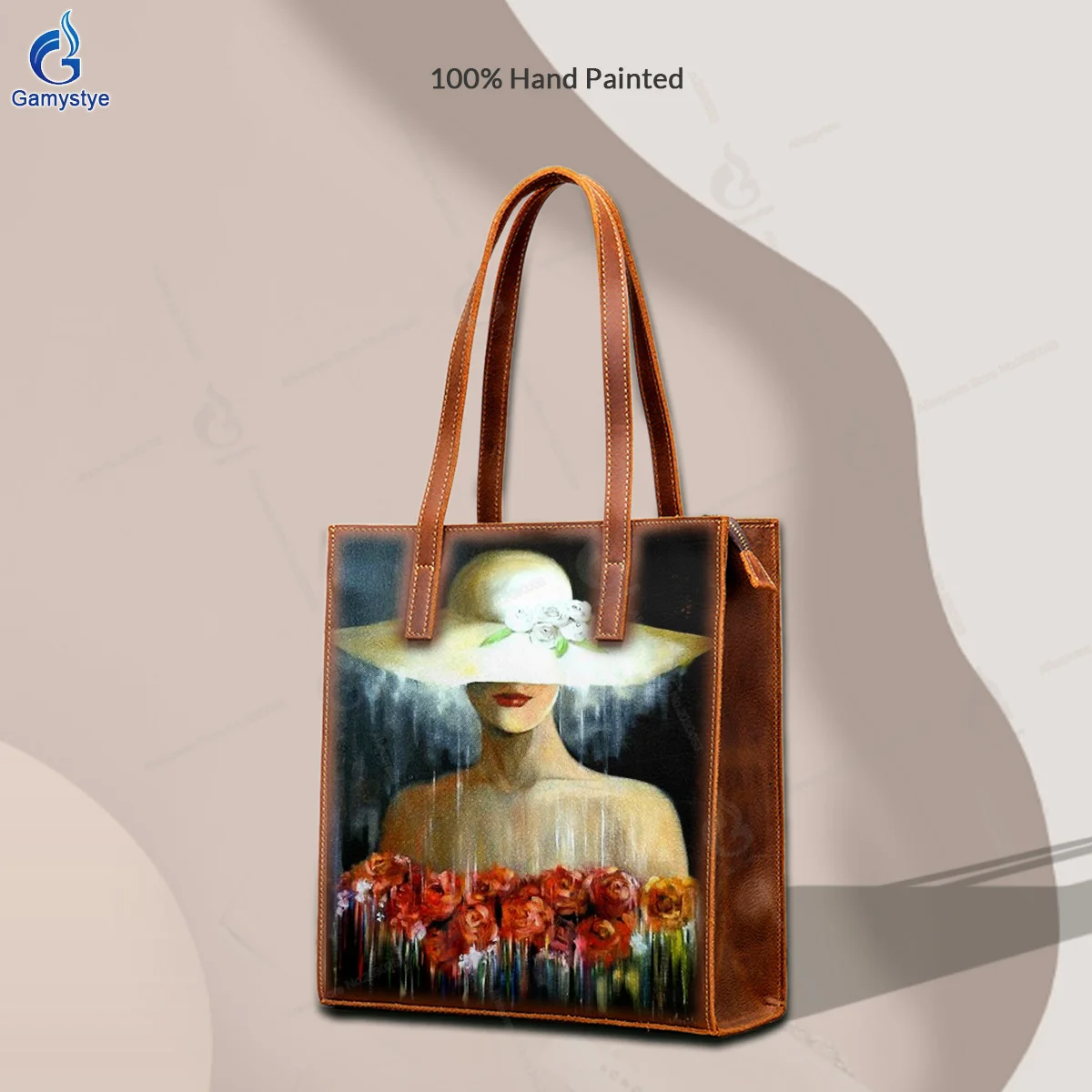 Personalizar bolso Art Hand Painted Flowers and Women Bags Ladies Designer Brand Handbags High Quality Messenger Shoulder Bag